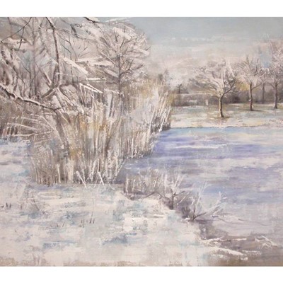 paesaggio invernale, acrilico su tela